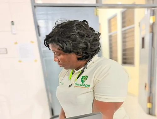 Mrs. Janet Asabea Kwatiah — CareEdge Clinical Director on rounds at hospital